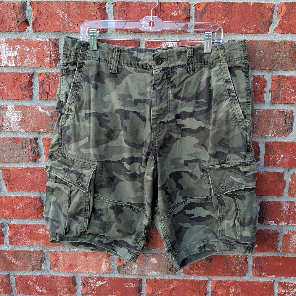 American Eagle Cargo Shorts Mens 36 Camo Green Next Level Flex Cotton